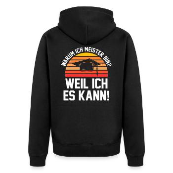 Meister Meisterprüfung Bestanderen Prüfung - Unisex Premium Bio Zip Hoodie - Schwarz - Hinten - Nico (187cm)