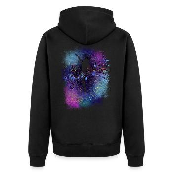 Dancer Music - Unisex Premium Organic Zip Hoodie - black - Back - Nico (187cm)