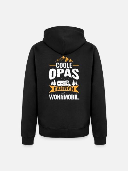 Camping Camper Grandpa - Unisex Premium Organic Zip Hoodie - black
