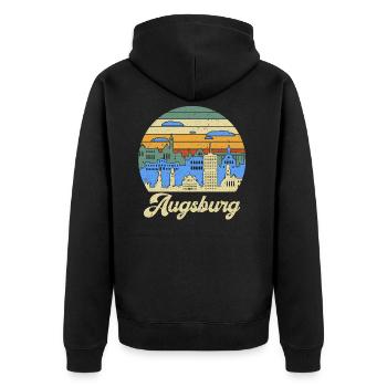 Augsbourg Skyline ville natale de Bavière Souabe - Veste à capuche bio Premium Unisexe - noir - Dos - Nico (187cm)