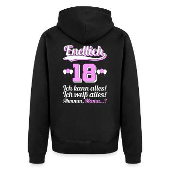 18. Geburtstag Lockdown lustiges Tochter Geschenk - Unisex Premium Bio Zip Hoodie - Schwarz - Hinten - Nico (187cm)