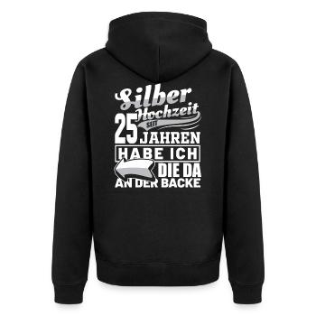 Mariage d’argent Mariage mariage homme idée cadeau - Veste à capuche bio Premium Unisexe - noir - Dos - Nico (187cm)
