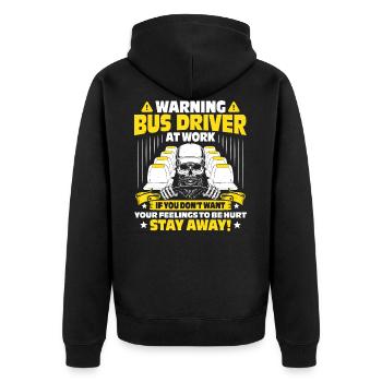 Busfahrer Bus Driver Schulbus Linienbus Geschenk - Unisex Premium Bio Zip Hoodie - Schwarz - Hinten - Nico (187cm)