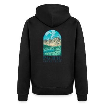 Pacific Crest Trail - Unisex Premium Bio Zip Hoodie - Schwarz - Hinten - Nico (187cm)