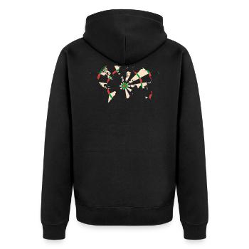 Dartwelt - Unisex Premium Bio Zip Hoodie - Schwarz - Hinten - Nico (187cm)