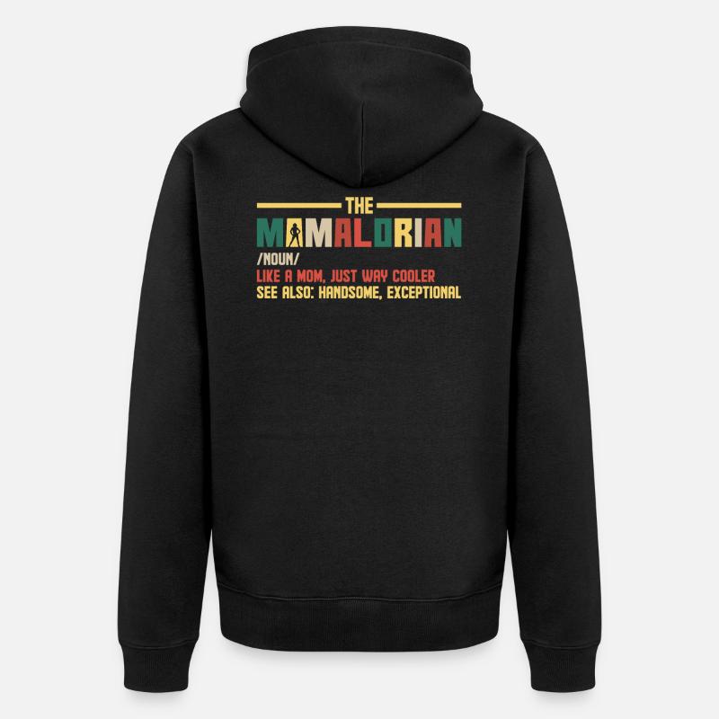Mamalorian Maman Maman Rétro - Veste à capuche bio Premium Unisexe - noir