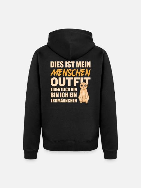Lustiges Erdmännchen Kostüm - Unisex Premium Bio Zip Hoodie - Schwarz