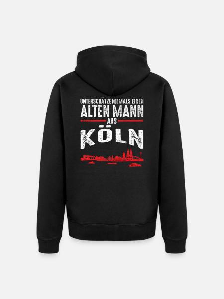 Alter Mann - Köln Kölner | Retro Vintage Style - Unisex Premium Bio Zip Hoodie - Schwarz