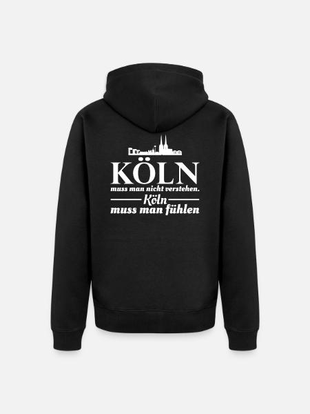 Kölner Köln Rhein Dom Stadt - Unisex Premium Bio Zip Hoodie - Schwarz