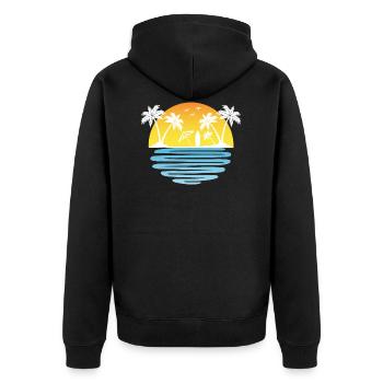 Palmiers Été soleil mer et plage - Veste à capuche bio Premium Unisexe - noir - Dos - Nico (187cm)