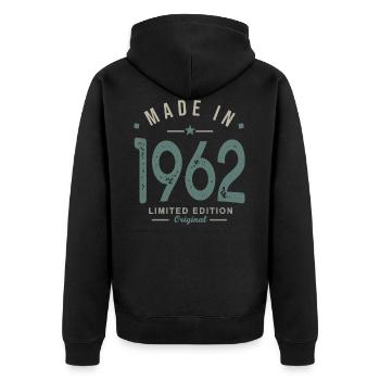 made in 1962 anniversaire 60 ans cadeau humour - Veste à capuche bio Premium Unisexe - noir - Dos - Nico (187cm)