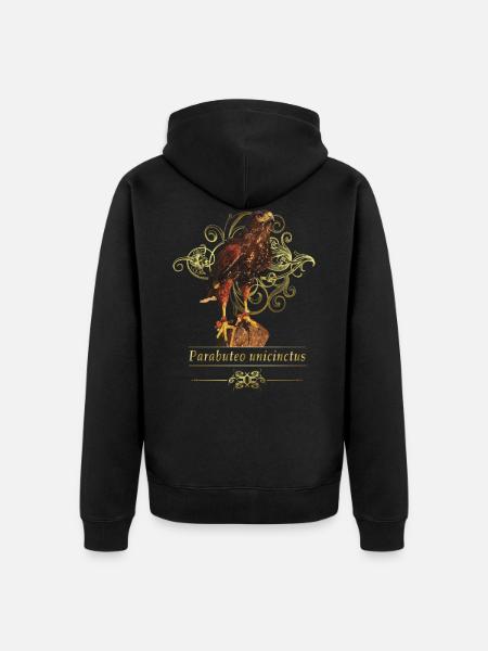 Reddish-reddish hawk - Unisex Premium Organic Zip Hoodie - black