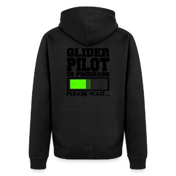 Segelfliegen Segelflieger - Unisex Premium Bio Zip Hoodie - Schwarz - Hinten - Nico (187cm)