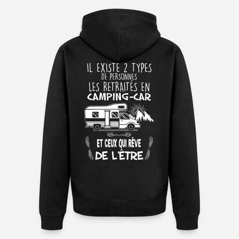 Camping-car retraités camping - Veste à capuche bio Premium Unisexe - noir