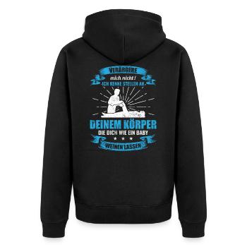 Lustige Physiotherapeut Physiotherapie Sprüche - Unisex Premium Bio Zip Hoodie - Schwarz - Hinten - Nico (187cm)