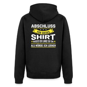 Abschluss Schulabschluss Schule Abitur - Unisex Premium Bio Zip Hoodie - Schwarz - Hinten - Nico (187cm)