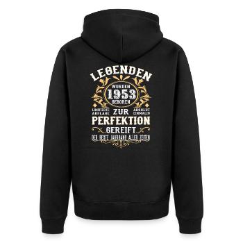 1953 Die Geburt einer Legende Geburtstag Geschenk - Unisex Premium Bio Zip Hoodie - Schwarz - Hinten - Nico (187cm)
