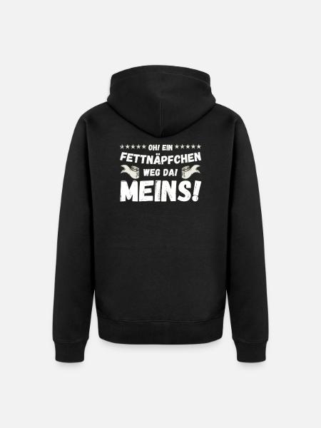 Oh ein Fettnäpchen - Unisex Premium Bio Zip Hoodie - Schwarz