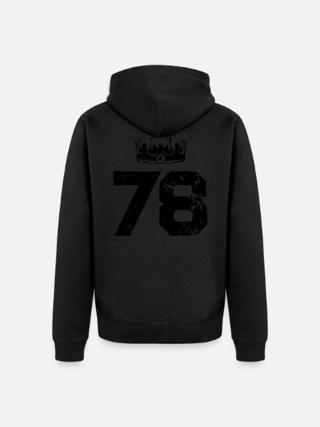 78 Couronne numérique - Veste à capuche bio Premium Unisexe - noir