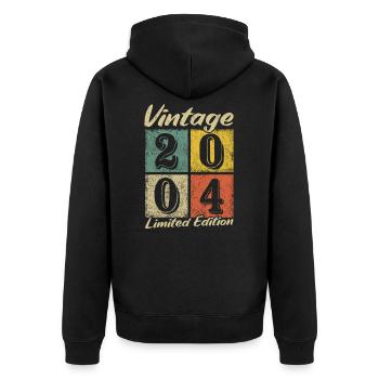 Légende depuis 2004 - année de naissance 2004 vintage - Veste à capuche bio Premium Unisexe - noir - Dos - Nico (187cm)
