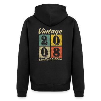 Legendary since 2008 - year of birth 2008 vintage - Unisex Premium Organic Zip Hoodie - black - Back - Nico (187cm)