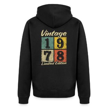 Légende depuis 1978 - année de naissance 1978 vintage - Veste à capuche bio Premium Unisexe - noir - Dos - Nico (187cm)