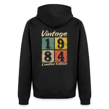 Légende depuis 1984 - année de naissance 1984 vintage - Veste à capuche bio Premium Unisexe - noir - Dos - Nico (187cm)