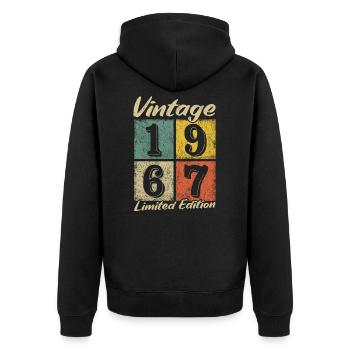 Legendär seit 1967 - Geburtsjahr 1967 vintage - Unisex Premium Bio Zip Hoodie - Schwarz - Hinten - Nico (187cm)