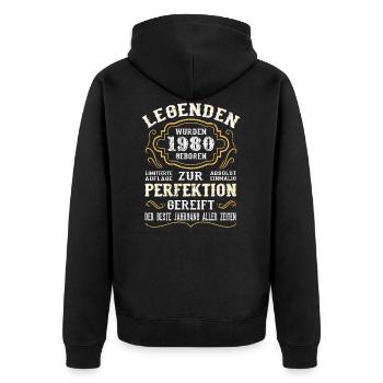 1980 Die Geburt einer Legende Geburtstag Geschenk - Unisex Premium Bio Zip Hoodie - Schwarz - Hinten - Nico (187cm)
