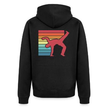 Capoeira Kampfkunst Kampfsport - Unisex Premium Bio Zip Hoodie - Schwarz - Hinten - Nico (187cm)