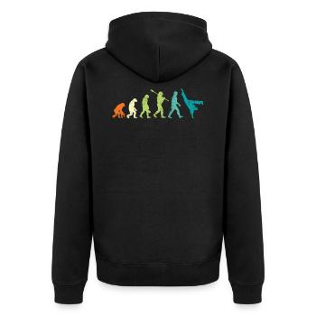 Capoeira - Unisex Premium Bio Zip Hoodie - Schwarz - Hinten - Nico (187cm)