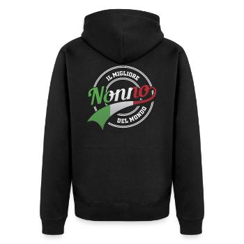 Italien Opa Großvater Nonno Geschenk - Unisex Premium Bio Zip Hoodie - Schwarz - Hinten - Nico (187cm)