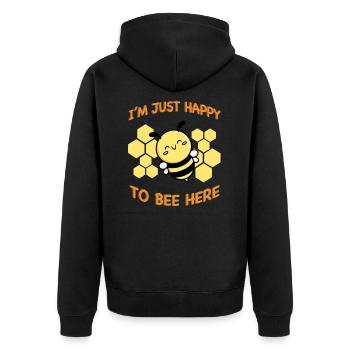 Biene Bienchen Imker - Unisex Premium Bio Zip Hoodie - Schwarz - Hinten - Nico (187cm)