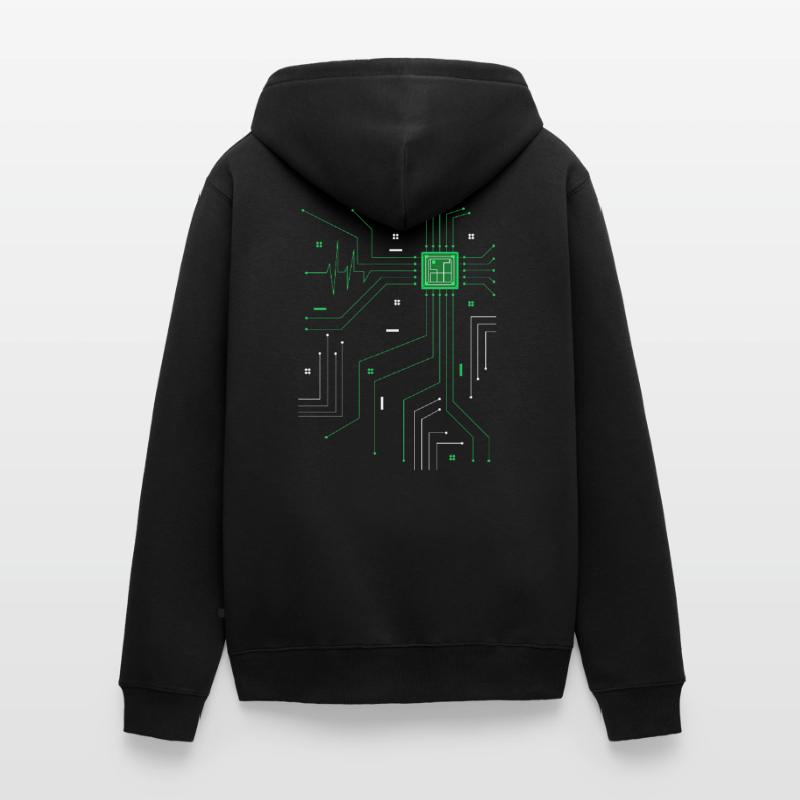 Admin Administrator CPU Computer Herz Unisex Premium Bio Zip Hoodie