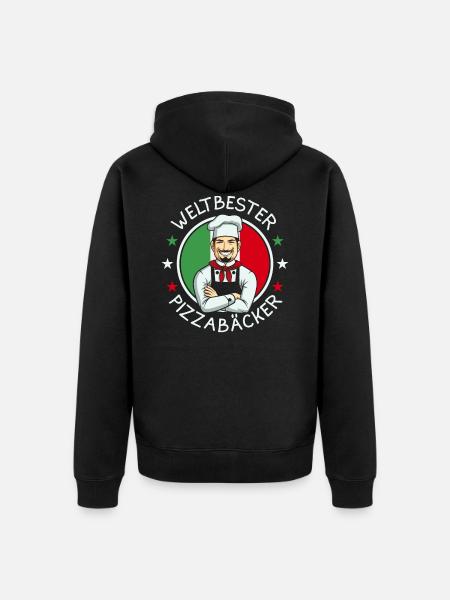 Weltbester Pizzabäcker - Unisex Premium Bio Zip Hoodie - Schwarz