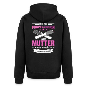 Fußpflegerin Podologin Mama Mutter Muttertag - Unisex Premium Bio Zip Hoodie - Schwarz - Hinten - Nico (187cm)