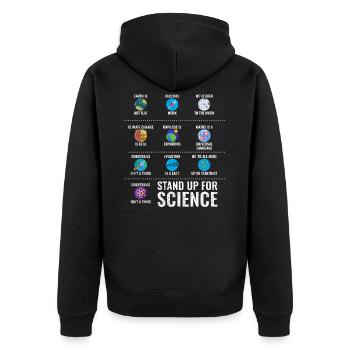Klimawandel - Unisex Premium Bio Zip Hoodie - Schwarz - Hinten - Nico (187cm)