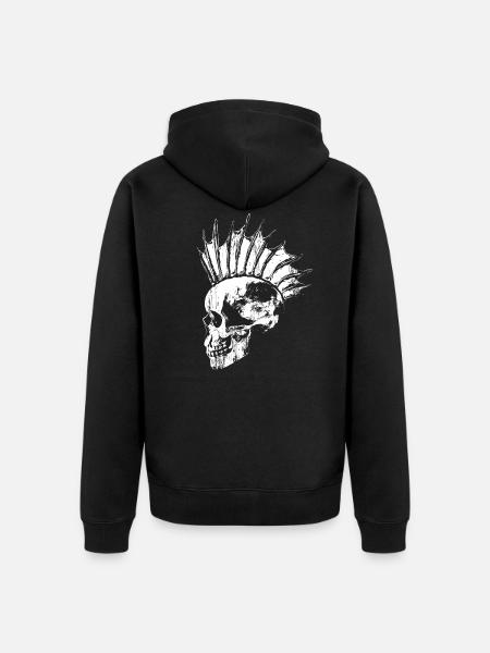 Fish punk - Unisex Premium Organic Zip Hoodie - black