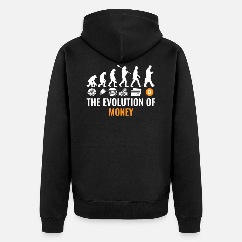 Bitcoin Evolution Crypto Millionaire Cryptocurrenc - Veste à capuche bio Premium Unisexe - noir