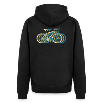 Sommer Fahrrad Motiv - Unisex Premium Bio Zip Hoodie - Schwarz - Hinten - Nico (187cm)