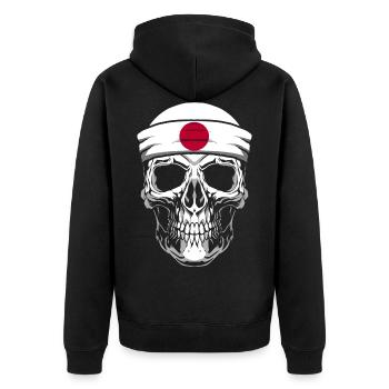 Nationalité Drapeau national Drapeau Tête de mort - Veste à capuche bio Premium Unisexe - noir - Dos - Nico (187cm)