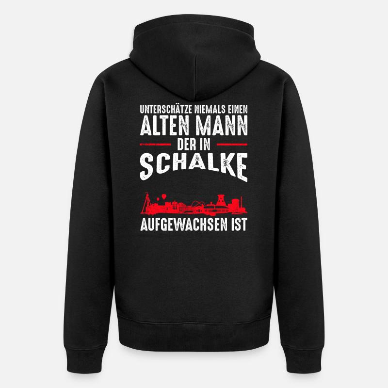 Gelsenkirchen Schalke Männer Spruch - Unisex Premium Bio Zip Hoodie - Schwarz