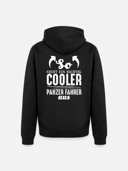 Panzerfahrer Armee Militär Geschenk - Unisex Premium Bio Zip Hoodie - Schwarz