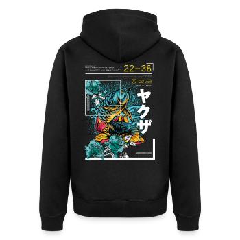 Style japonais Style Bleu Koi Poisson - Veste à capuche bio Premium Unisexe - noir - Dos - Nico (187cm)