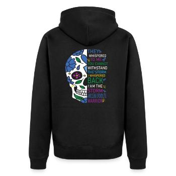Crâne de spondylarthrite ankylosante Warrior - Veste à capuche bio Premium Unisexe - noir - Dos - Nico (187cm)