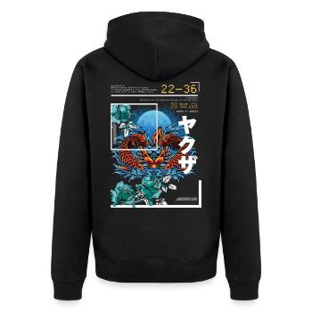 Koi Poisson Japon Art Style - Veste à capuche bio Premium Unisexe - noir - Dos - Nico (187cm)