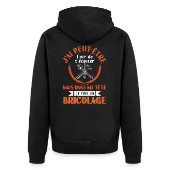 bricolage 01 - Veste à capuche bio Premium Unisexe - noir - Dos - Nico (187cm)