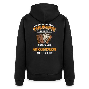 Ziehharmonika Akkordeon - Unisex Premium Bio Zip Hoodie - Schwarz - Hinten - Nico (187cm)