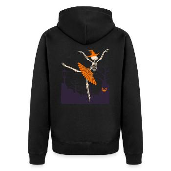 Ballerine squelette dansante d’Halloween - Veste à capuche bio Premium Unisexe - noir - Dos - Nico (187cm)