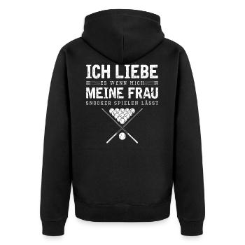 Ich Liebe Snooker Spielen Snooker Queue - Unisex Premium Bio Zip Hoodie - Schwarz - Hinten - Nico (187cm)